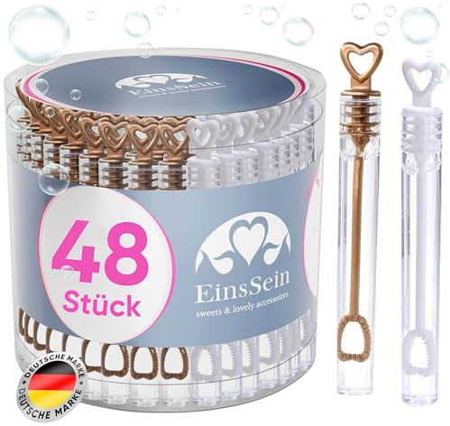 EinsSein Burbujas de jabón para boda, mezcla de oro bronce y blanco, regalos para bodas doradas, bautizos, cumpleaños, día de San Valentín, compromiso, fiesta | pompas de jabón de boda