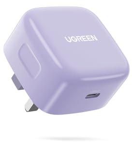 UGREEN 20W USB C Charger PD Fast Wall Charger Type C Power Adapter, Purple | Wall Plug Compatible with iPhone 17 16 15 14 Pro Max, Galaxy S25 S24 Ultra, Pixel 9 8 Pro, iPad Air Mini, Apple Watch 11 10