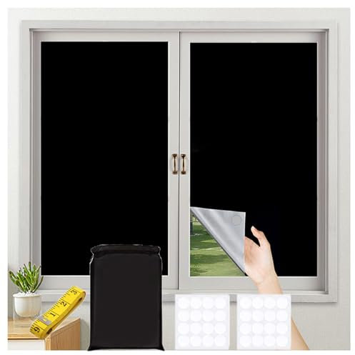 Verdunkelungsrollos aus 420D-Oxford-Gewebe, 100 % temporäre Verdunkelungsrollos für jedes Fenster, zuschneidbar, zum Aufkleben, für Reisen und Schlafzimmer, 300 x 145 cm