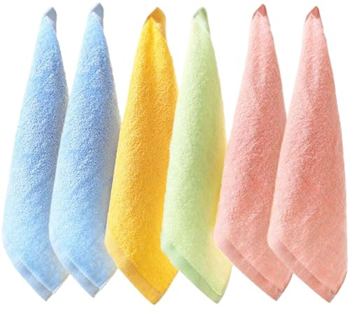6 st babyhandduk, liten fyrkantig handduk, supermjuk absorberande babyhandduk, 25 x 25 cm