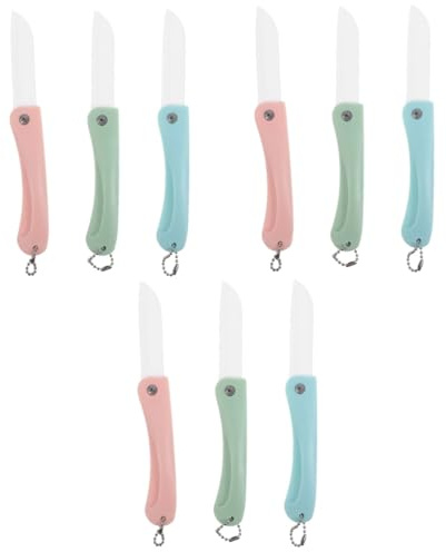 OFFSCH 3 Set Di Da Frutta Portatili in Ceramica Coltellino Affilato Pieghevole in Ceramica Senza Manico Facile Da Pulire 3 Pezzi*3