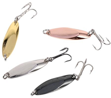 TOGEVAL Señuelos Metálicos para Pesca Cucharas 4 Cm 7 G, Juego de 4 Piezas, Cebos para Pescar en Agua Dulce, Señuelos Ligeros y Brillantes para Truchas, Accesorios Pesca Deportiva