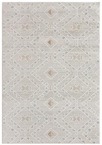 Mazovia Tappeto Soggiorno 120x170cm Crema Etnico Boho Morbido Antiallergico