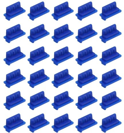 PATIKIL 0.6 Inch USB Type A Dust Plug, 30 Pcs Anti Dust Plug Cover Silicone Charging Cap Port Cover Protector Female End for USB Computer Cell Phone Port Device, Blue