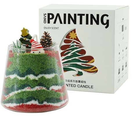 Tuxxjzm Weihnachtskerzen, Weihnachtsbaum-Wachskerzen, Aromatherapie, natürliches Wachsset für Heimdekoration, Mutter, Geburtstag, Valentinstag, Urlaub, Herbst, drinnen und draußen