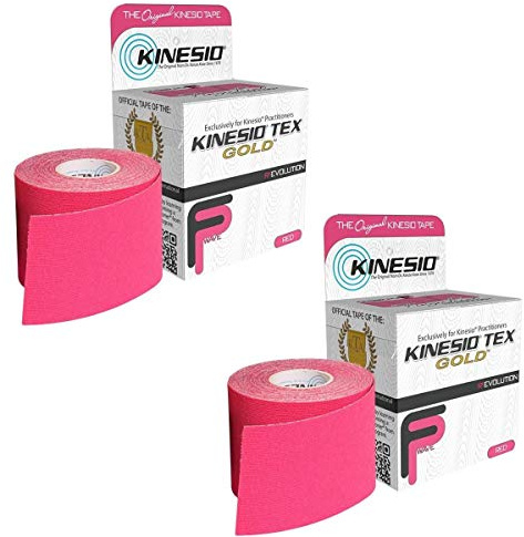 Kinesio Tex Gold Wave, Latex-Free, Water-Resistant - Red/Pink, 2 X 16.4' - 2...