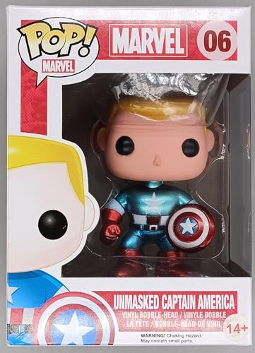 Captain America exklusive unmaskierte Avengers Wackelkopf Figur für Superhelden Fans Funko POP Vinyl 9cm
