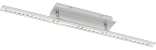 Deckenlampe Deckenleuchte Wohnzimmerleuchte Esszimmerleuchte Designlampe, Stahl Chrom silber, 1x LED 4,8W 450Lm warmweiß, LxBxH 62,5x8,5x6,5cm
