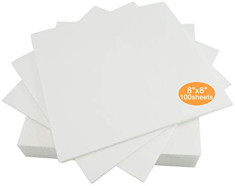 New brothread Cut Away (Schneiden Sie) Maschinen Stickvlies 8x8 (20cmx20cm) - 100 Blatt/Packung - Mittleres Gewicht 70gm (2.5oz) - Passt Max Stickereifläche 15cmx15cm