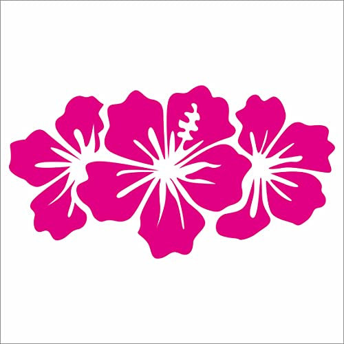 JINTORA Autocollant pour voitures - Trois fleurs Blooming - 134x71mm - Tuning - Vitre arrière - Camion - Moto - ordinateur portable - fenêtre- rose