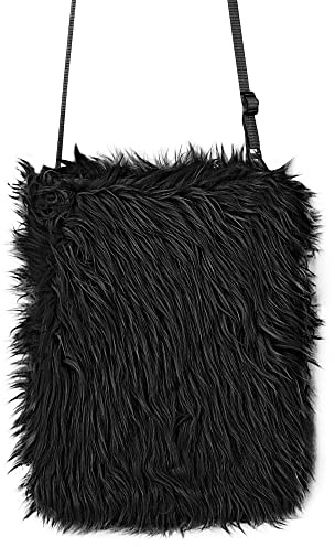 W WIDMANN MILANO Party Fashion - Plüsch Handtasche mit Felloptik | Accessoire für 80er Jahre Kostüme, Festival Outfits, Karneval, Retro Mottoparty