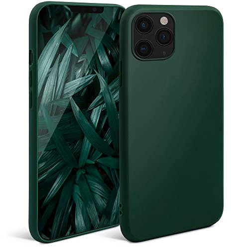 Moozy Minimalist Series Silicone Case for iPhone 11 Pro Max, Midnight Green - Matte Finish Lightweight Mobile Phone Case Ultra Slim Soft Protective TPU Cover with Matte Surface