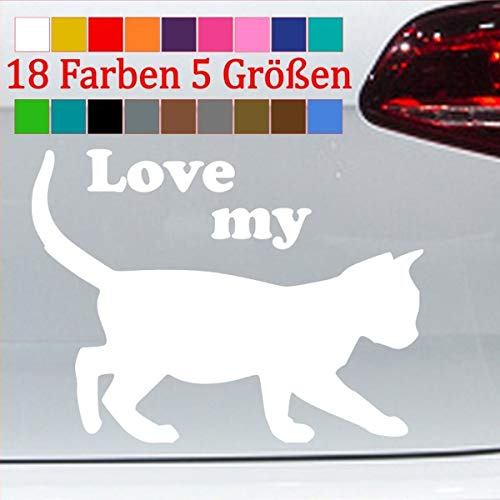 generisch Katzen Aufkleber Sticker Mimi Liebe Meinen Kater Auto Kleber Tierliebe 10-Weiß 8x6cm