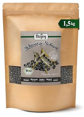 Biojoy Ekologiska svarta bönor, torkade och hela, 1,5 kg | Från Kina, naturliga, perfekta för matlagning