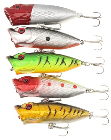 OriGlam Angelköder, Angelausrüstung, Topwater Barsch Angelköder, Crankbaits Hartköder, lebensechte Swimbait für Süßwasser Salzwasser