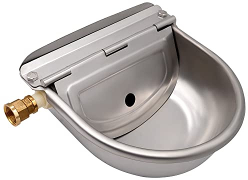 MasXirch Abbeveratoio per Animali Domestici in Acciaio Inox Con Connettore, Ciotola per Acqua Automatica con Valvola A Galleggiante Regolabile Per Bovini, Maiali, Pecore, Cani