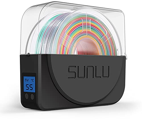 Aggiornato SUNLU Dryer Box per Filamento Stampante 3D,S1 Plus Filamento Scatola Asciutta, Mantiene il Filamento Asciutto Durante Stampa 3D, Scatola di Stoccaggio del Filamento,Supporto Bobina,Nero