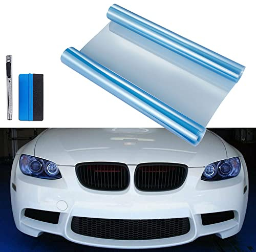 NewL 40 cm x 152 cm extra breite Selbstklebende Auto-Tönung Scheinwerfer Rücklicht Nebelscheinwerfer Vinyl Smoke Film Blatt Aufkleber Abdeckung (hellblau) | Montagewerkzeug inkl., hohe Dehnbarkeit, waschbeständig, rückstandsfrei haftend, für Auto Rücklicht & Nebelscheinwerfer