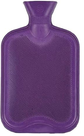2 Litre Hot Water Bottle Winter Warm Nights BS 1970:2012 Standard Natural Rubber, Leak Proof, Choose Your Colour (Purple)