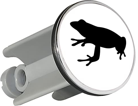Huuraa Waschbeckenstöpsel Frosch Kröte Silhouette Geschenk 4cm höhenverstellbar 6,5 bis 8,5cm Frosch Kröte Geschenkidee