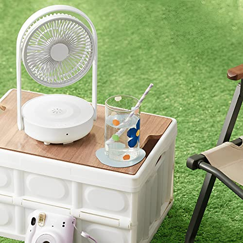 USB Fan 7in With Remote Control And Night Light, 4 Speed Settings, USB Powered, 90° Oscillation Function, Wall Mounted Fan Is Easy To Carry, For Outdoor Camping Home Office