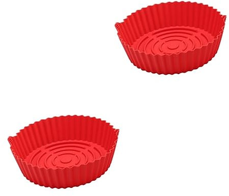 BESTonZON 2st Luftfritteuse Airfryer-korb Ersatz-silikontopf Airfryer-einsatz Air Fryer Ersatzeinsatz Großer Korb Kuchenform Aus Silikon Ofen Dampfschiffe Matte Lebensmittel Kieselgel Runden