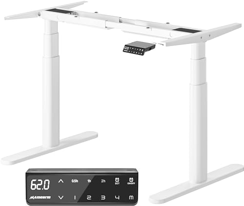 MAIDeSITe EL2 Plus Art Höhenverstellbarer Schreibtisch Gestell mit Ovaler Beindesign, Elektrisch Dualmotor Tischgestell höhenverstellbar mit 62-125cm, 4 Memory-Steuerung Schreibtisch höhenverstellbar