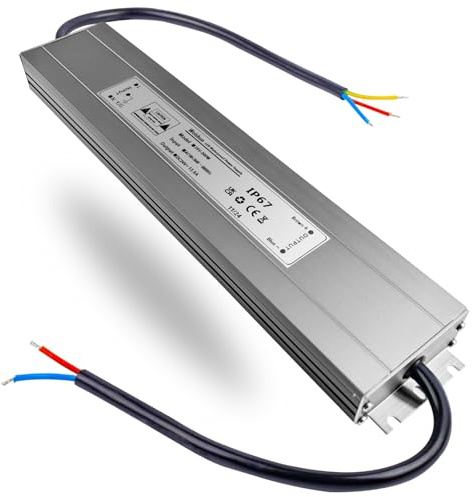 Transformador 220V a 24V 300W 12.5A Fuente Alimentacion LED IP67 Impermeable Ultrafino Transformadores Voltaje Constante Iluminación Exterior e Interior para Tira LED Luces LED