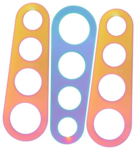 LIFKOME 3pcs Stainless Steel Pasta Measure Tool 4 Holes for Portion Control Creative Kitchen Utensils for Spaghetti and Noodles Rainbow Color