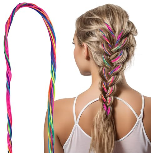 40-teiliges Haarflecht-Set, Haarzöpfe, Regenbogen-Haar-Accessoires, Haarwickelschnur, verschiedene Farbverlauf, Haargummis, zum Selbermachen, Pferdeschwanz, Haarstyling-Zubehör für Frauen und Mädchen