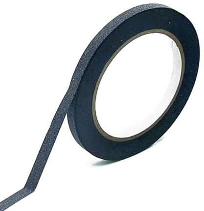 Blausky 1 Rollen Papier Tape,Glitzer Klebeband,Bunt Dekoband,Papierband,Dekoratives Tape,Tape mit Glitzerpulver,Washi Tape,Bastelband,für DIY Handwerk,Geschenke Verpackung,8 mm x 30 m,Schwarz