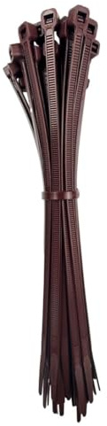 OutdoorFix Cable Ties 200 x 4.6 mm, 50 Pieces - Dark Willow Wood - Weatherproof, UV Resistant