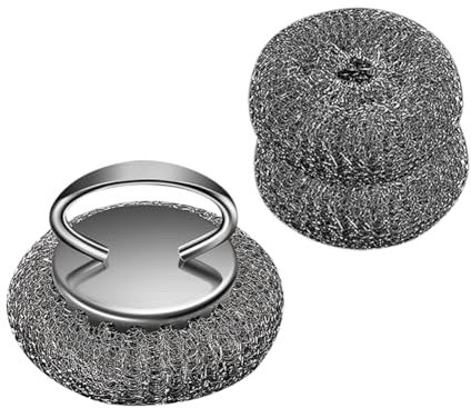 Stahlwolle Schrubber,Topfreiniger Edelstahl Scheuerspirale Reinigungsbürste für LöSt HartnäCkige Flecken In Der KüChe Oven die Reinigung von Töpfen Pfannen Grills Spüle Reinigung(Typ1+2 Bürstenköpfe)