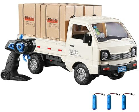Hylukon Ferngesteuertes Auto, 1/16 2,4 GHz RC Truck, Ferngesteuerter LKW mit Heckabteil, Transport von Gütern, RC Auto Remote Control Truck