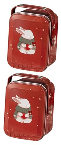 OFFSCH Scatola Da 2 Pezzi Scatola Dei Biscotti Portabiscotti Portatile Trattare Scatole Per Caramelle Decorazioni Pasquali Portabiscotti in Banda Stagnata Porta Caramelle Latta