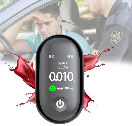 DVONE Alkoholtester, 10s Schnelltest Polizeigenau Alkoholmessgeräte mit High-Definition-Led Und Hochempfindlichem AI Chip für Persönliche Tests Zu Hause, Partys, Sicheres Fahren Am Nächsten Tag