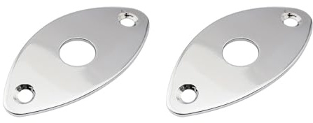 Gitarren-Klinkenplatte, Ausgangsbuchsen-Abdeckplatte, Gitarrenzubehör, E-Gitarre, Bass, Klinkenbuchse für E-Gitarre, Ersatzteil, Silber-B, 2 Stück