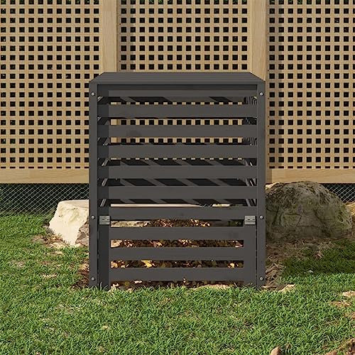 Home & Garden,Lawn & Garden,Gardening,Composting,Composters,Composter Grey 82.5x82.5x99.5 cm Solid Wood Pine