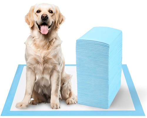 Welpenunterlage Hygieneunterlagen,60 Stück Welpenunterlage Trainingspads Hygieneunterlage für Hunde auslaufsicher, auslaufsicheres Design mit schnell trocknender Oberfläche 60x 90cm