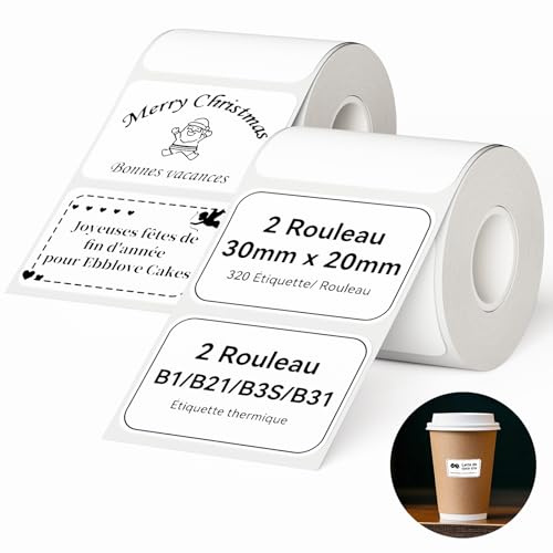 NIIMBOT B1/B2/ B21/ B3S/ B31/B4/K3 Étiquettes, étiquettes adhésives pour bocal，dossier de bureau, école, adresse