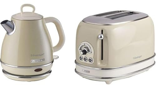 Ariete Vintage 1L Jug Kettle & 2 Slice Toaster (Cream)