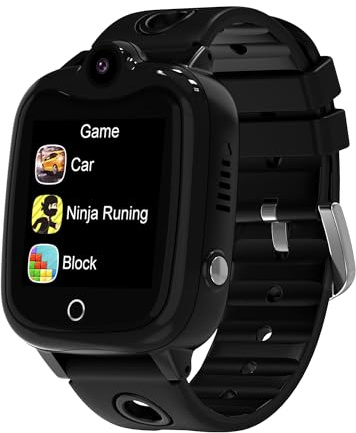 Ruopoem Smartwatch Kinder, 4G Kinder Smartwatch mit GPS mit SIM Videoanruf, GPS UhrKinder Anrufen Handy SOS Wasserdicht Voice Chat Spiel Schulmodus Kamera Wecker, Geschenke für Mädchen Jungen