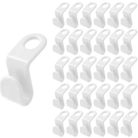 30 PCS Perchas de Ropa en Cascada, Ganchos de Conexión Ganchos para Ropa Ganchos Conectores para Organizador de Guardarropa Soporte para Corbatas (Blanco)