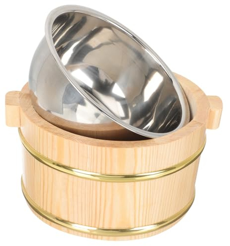 MUELODSIC Barril de Arroz de Madera Ligero y Ahorrador de Espacio para Aficionados al Sushi Arroz, Contenedor de Almacenamiento Adecuado para Catering y Fiestas