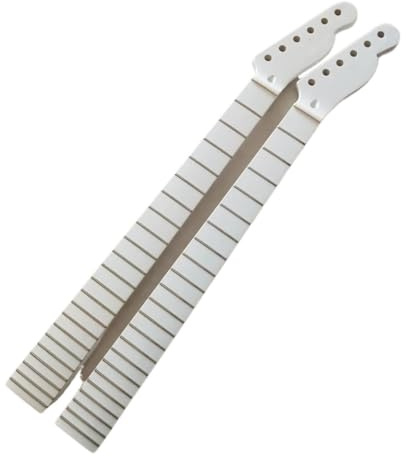 2 Stück Gitarrenhals 22 Bünde 25,5 Ahorngriffbrett Dot Inlay Weiß glänzender Hals
