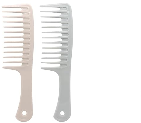 Wide Tooth Comb 2 Pc, Heat Resistant Big Hair Comb for Wet Curly Hair With Suitable Handgrip, Shower Comb for women and also suitable as a mens ﻿