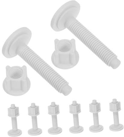 HOLIDYOYO 8 piezas Tornillos para Asiento de Inodoro de Alta Resistencia Bisagra con Tornillos de Plástico y Fijación Rápida para Reparación y Montaje Fácil
