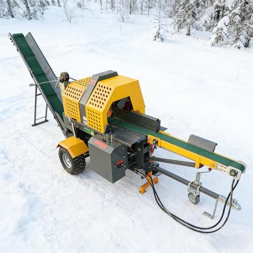 Spaccalegna idraulico resistente con funzionamento orizzontale, efficiente macchina per la lavorazione del legno per legna da ardere, costruzione robusta, facile mobilità per casa, cabina o piccola