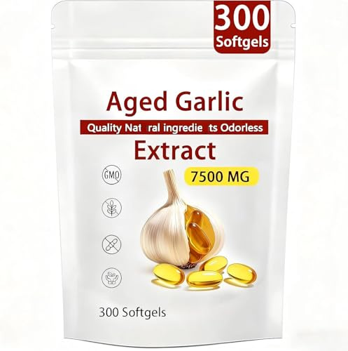 Particelle di aglio invecchiato, inodore, stagionato 2 anni, 7500 mg, 300 capsule,1pcs