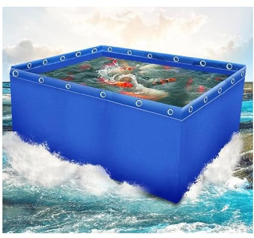 Laghetto per pesci in PVC fuori terra – 500 x 400 x 100 cm, piscina da giardino per interni ed esterni, design in tela Koi, ideale per la vita acquatica, facile installazione e manutenzione